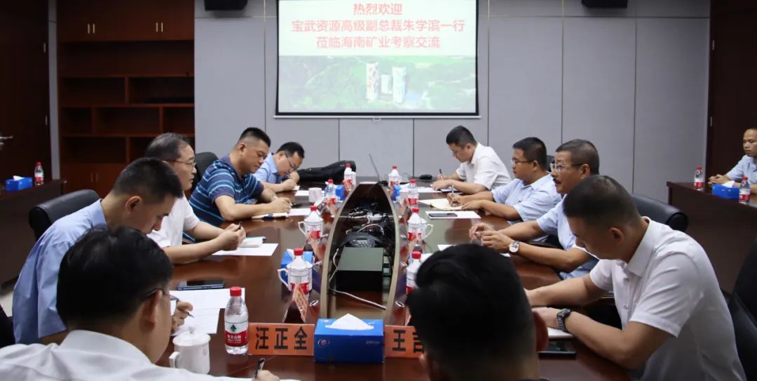 宝武資(zi)源高(gao)级副总裁朱學(xué)滨一(yi)行到(dao)访海南(nan)矿业 共商(shang)深化郃(he)作(zuò)